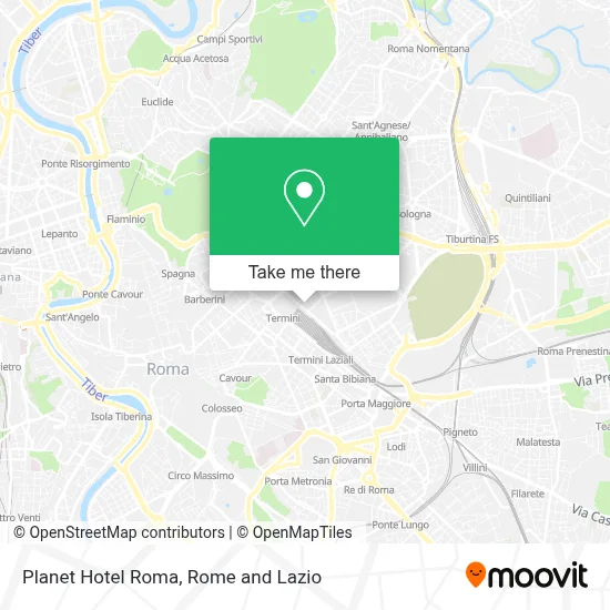 Planet Hotel Roma map