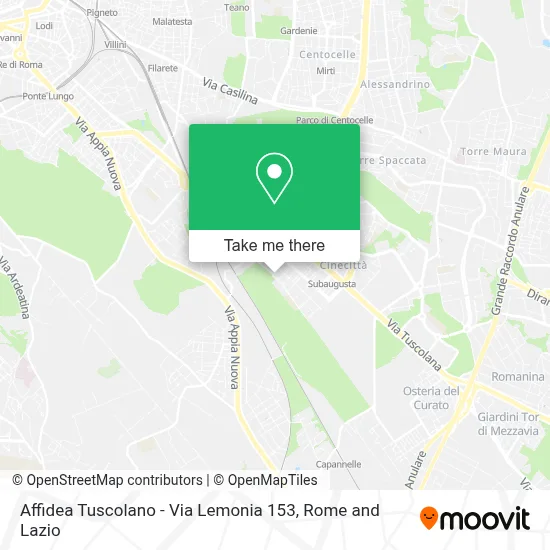 Affidea Tuscolano - Via Lemonia 153 map