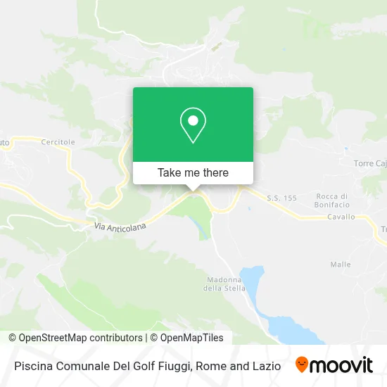 Piscina Comunale Del Golf Fiuggi map
