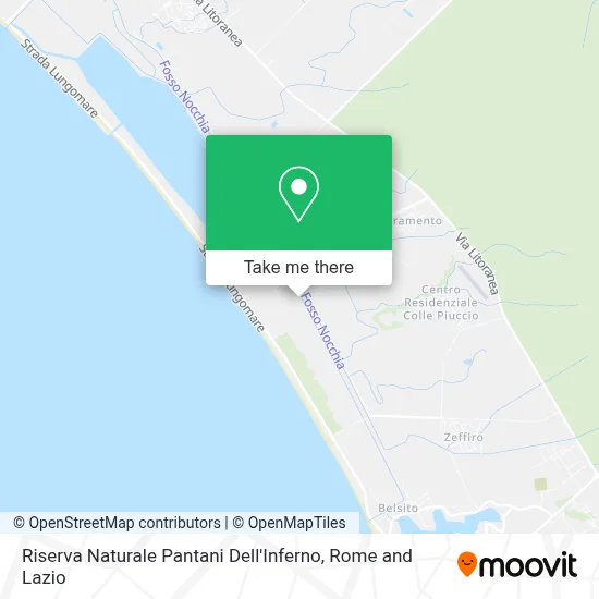 Riserva Naturale Pantani Dell'Inferno map
