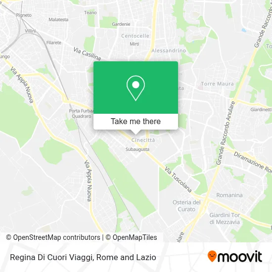 Regina Di Cuori Viaggi map