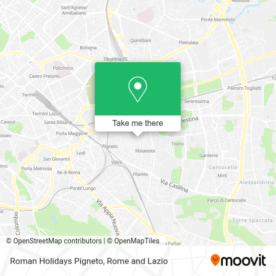 Roman Holidays Pigneto map