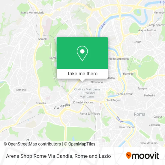 Arena Shop Rome Via Candia map