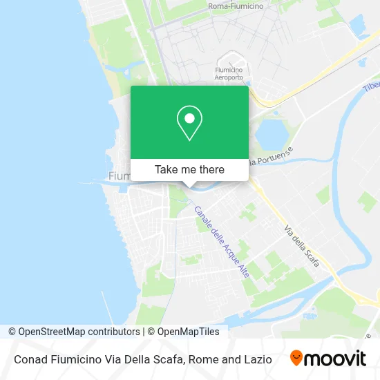 Conad Fiumicino Via Della Scafa map