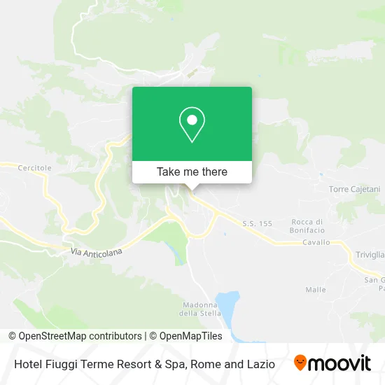 Hotel Fiuggi Terme Resort & Spa map