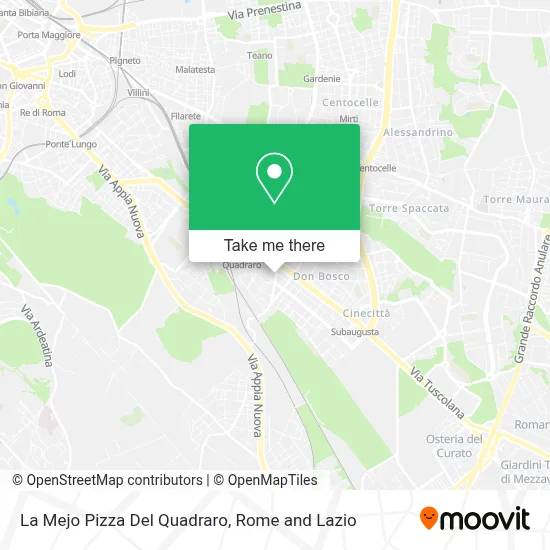 La Mejo Pizza Del Quadraro map