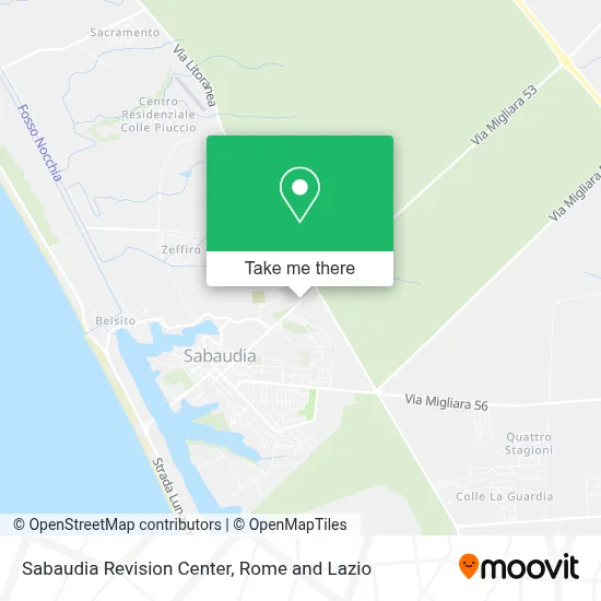 Sabaudia Revision Center map