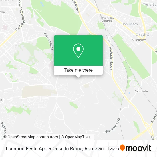 Location Feste Appia Once In Rome map