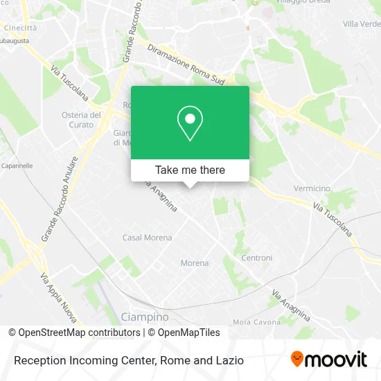 Reception Incoming Center map