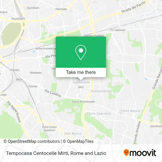 Tempocasa Centocelle Mirti map