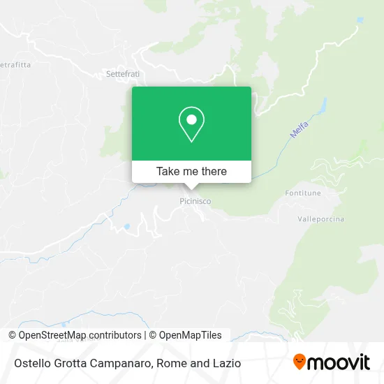 Ostello Grotta Campanaro map