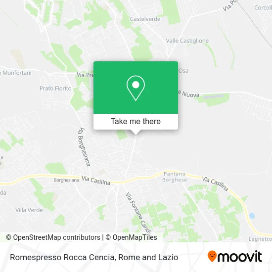 Romespresso Rocca Cencia map