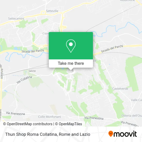 Thun Shop Roma Collatina map