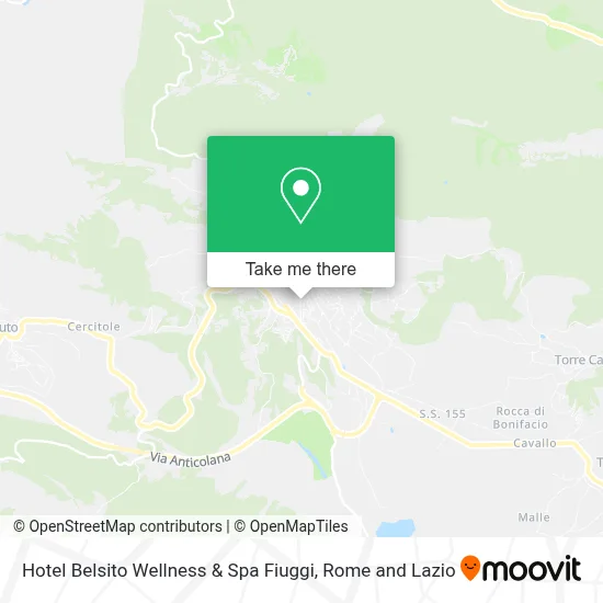 Hotel Belsito Wellness & Spa Fiuggi map