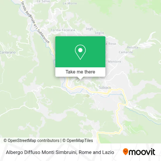 Albergo Diffuso Monti Simbruini map