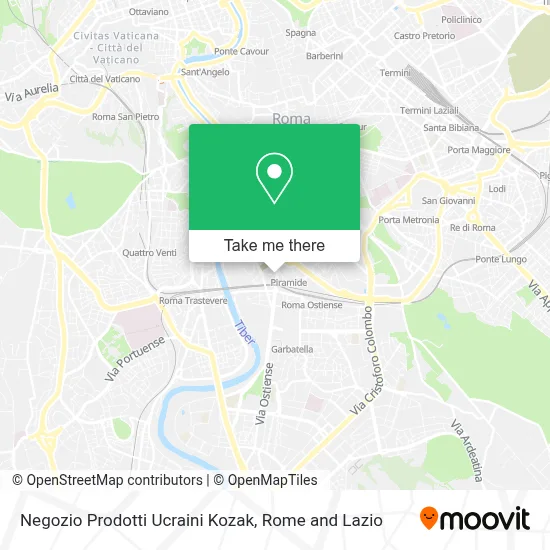 Negozio Prodotti Ucraini Kozak map
