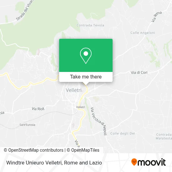 Windtre Unieuro Velletri map