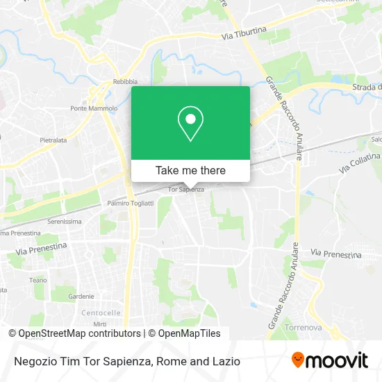 Negozio Tim Tor Sapienza map