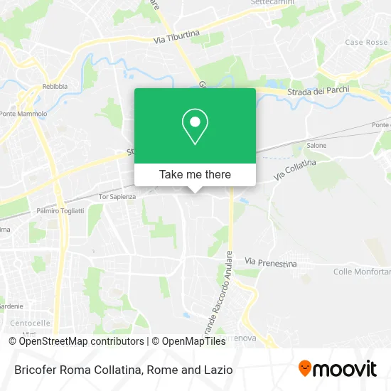 Bricofer Roma Collatina map