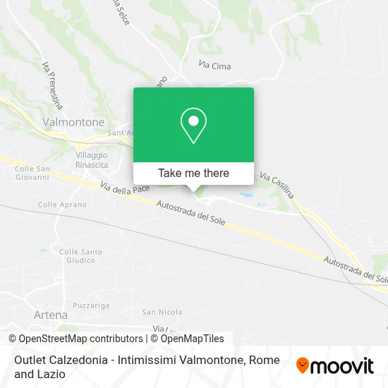 Outlet Calzedonia - Intimissimi Valmontone map