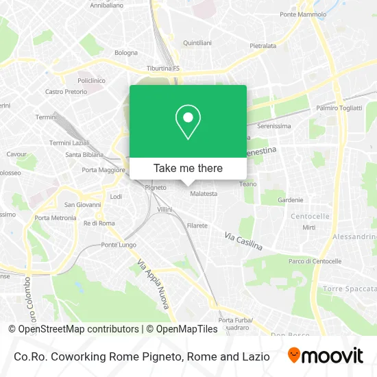 Co.Ro. Coworking Rome Pigneto map