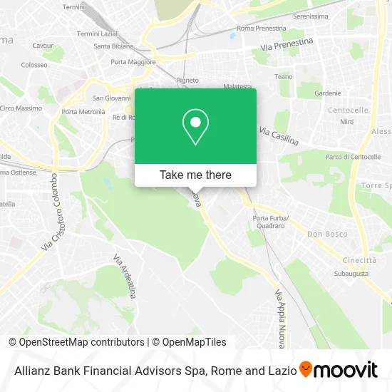 Allianz Bank Financial Advisors Spa map