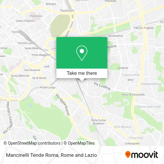 Mancinelli Tende Roma map