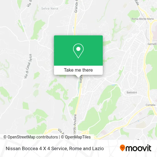 Nissan Boccea 4 X 4 Service map