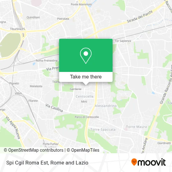 Spi Cgil Roma Est map