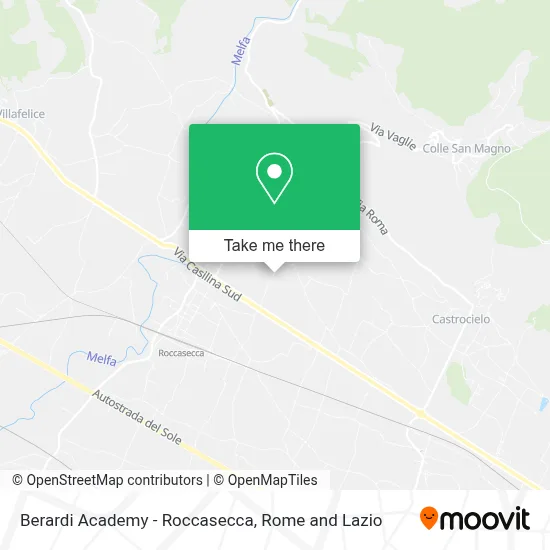 Berardi Academy - Roccasecca map