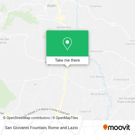 San Giovanni Fountain map