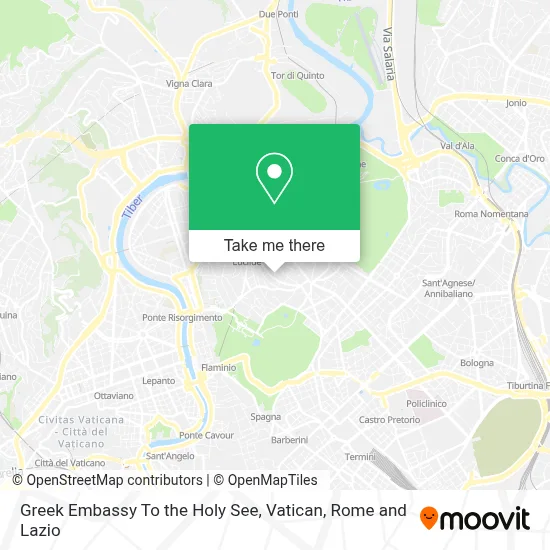 Greek Embassy To the Holy See, Vatican map