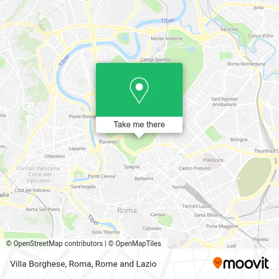 Villa Borghese, Roma map