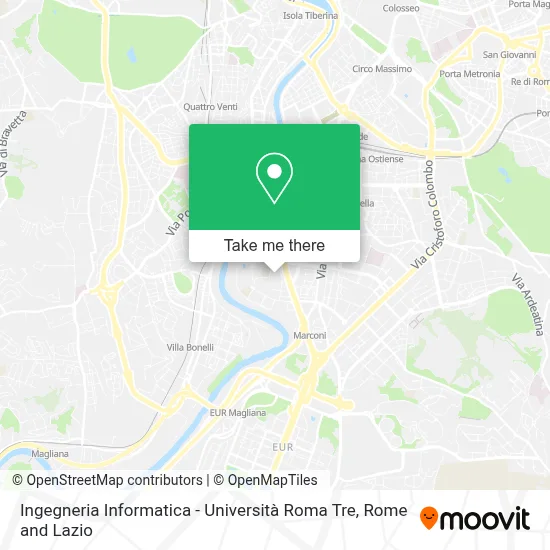 Ingegneria Informatica - Università Roma Tre map