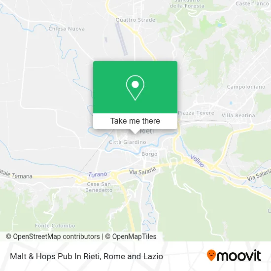 Malt & Hops Pub In Rieti map