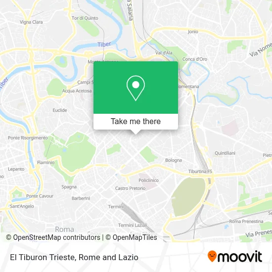 El Tiburon Trieste map