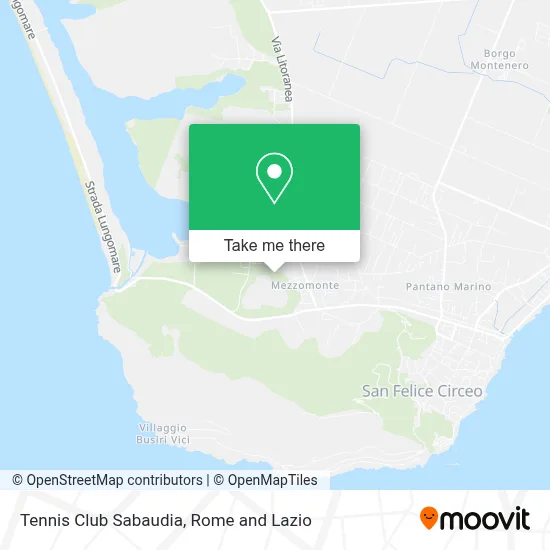 Tennis Club Sabaudia map