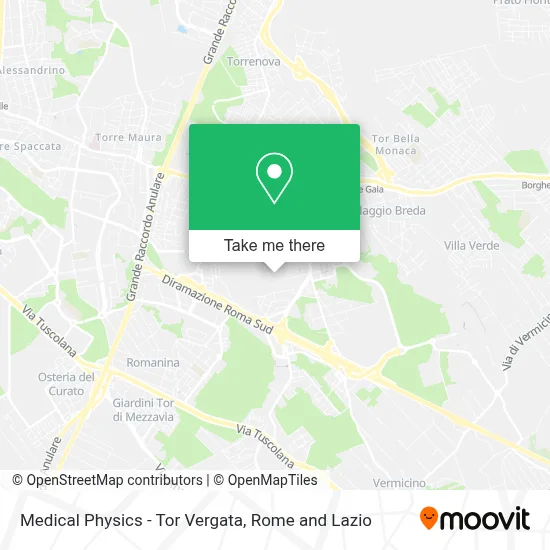 Medical Physics - Tor Vergata map
