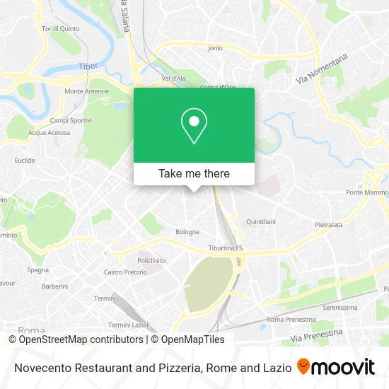 Novecento Restaurant and Pizzeria map