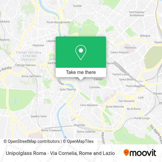 Unipolglass Roma - Via Cornelia map