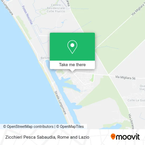 Zicchieri Pesca Sabaudia map