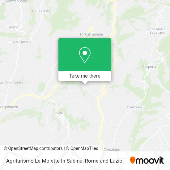 Agriturismo Le Molette In Sabina map