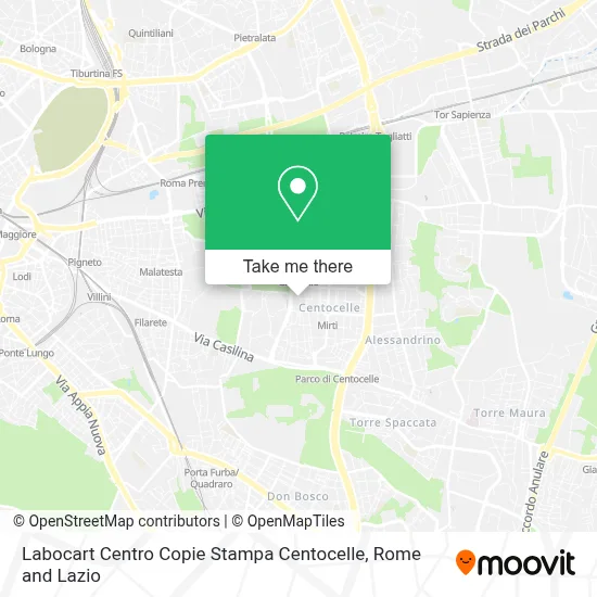 Labocart Centro Copie Stampa Centocelle map