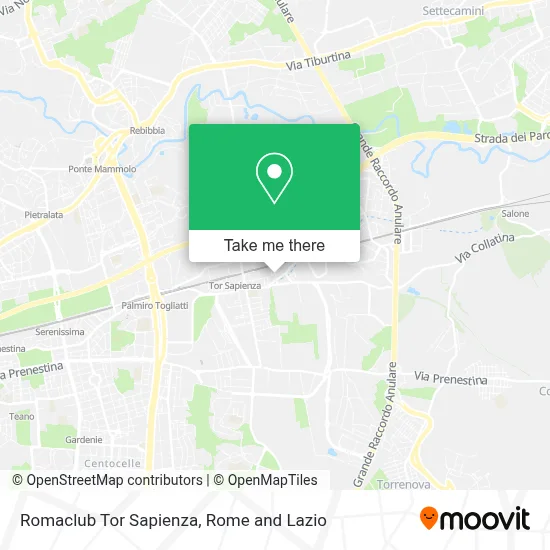 Romaclub Tor Sapienza map