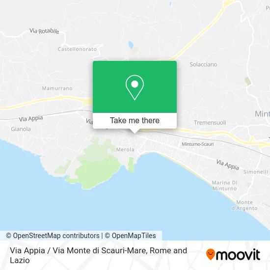 Via Appia / Monte di Scauri-Mare Road map