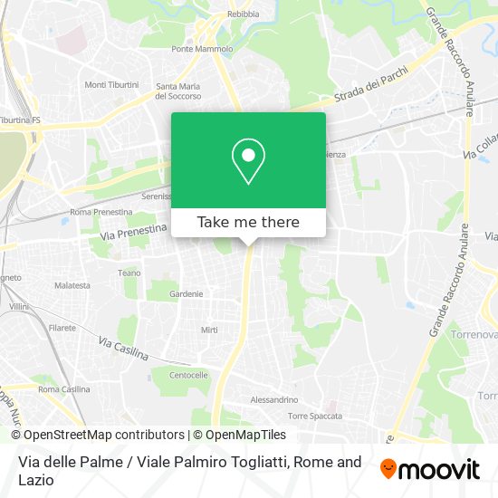 Via delle Palme / Viale Palmiro Togliatti map