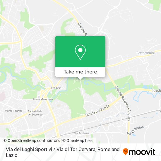 Via dei Laghi Sportivi / Via di Tor Cervara map