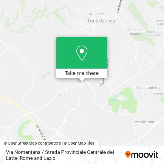 Via Nomentana / Strada Provinciale Centrale del Latte map