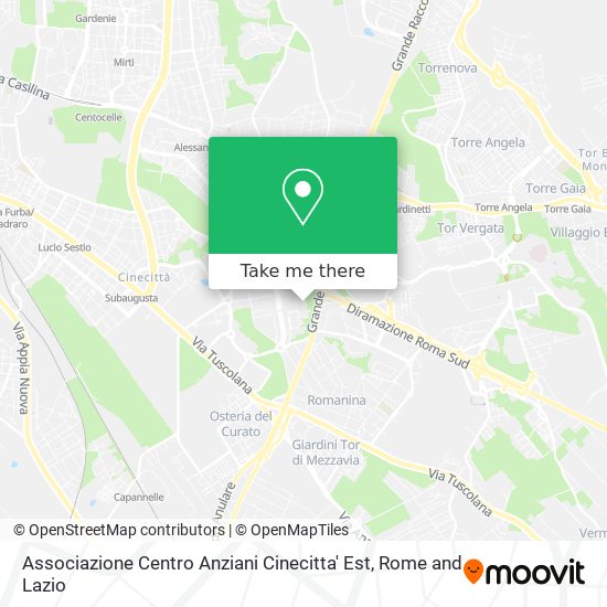 Associazione Centro Anziani Cinecitta' Est map