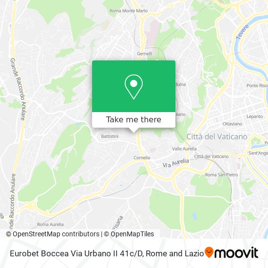 Eurobet Boccea Via Urbano II 41c / D map